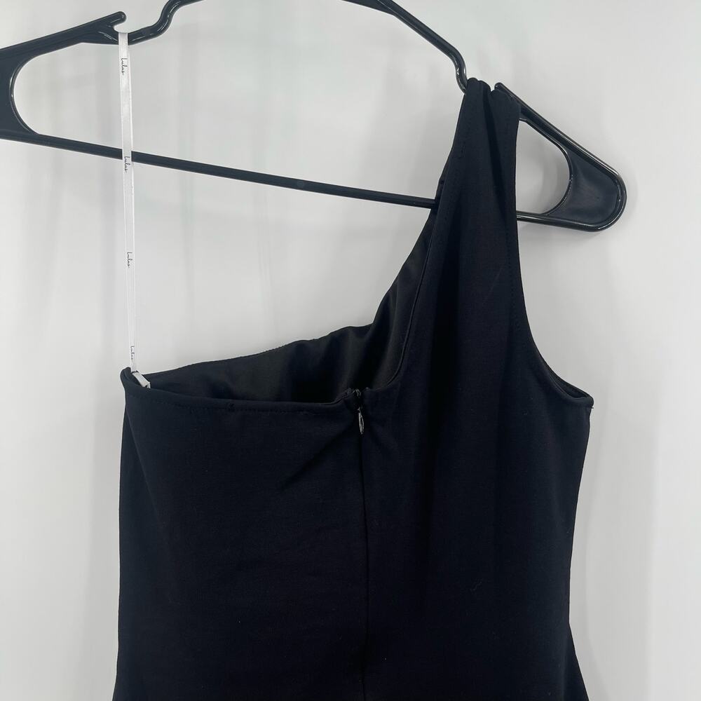 LULU'S Good Times Only Dress Small Maxi Black Bodycon One Shoulder NEW High Slit - Picture 7 of 12